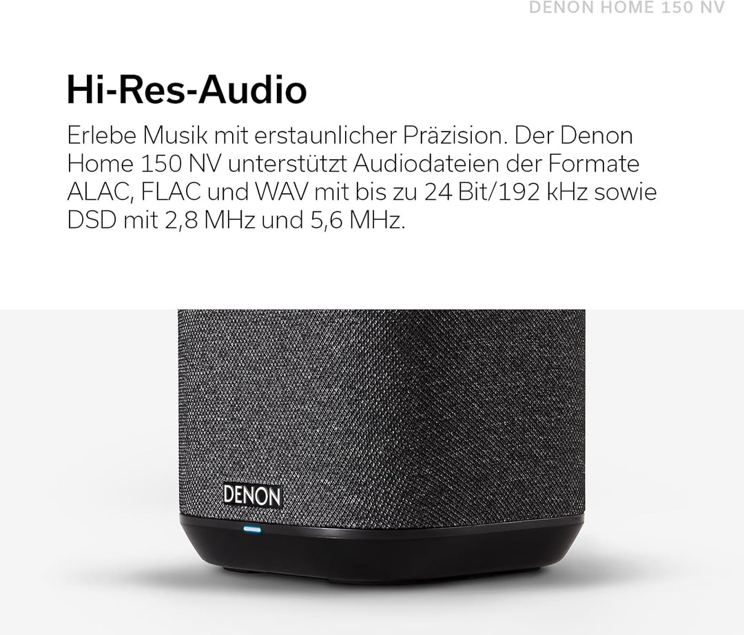 Denon Home 150 NV kabelloser Lautsprecher mit integrierter HEOS Multiroom-Technologie, Bluetooth, Ap