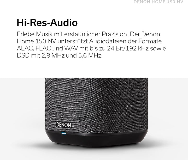 Denon Home 150 NV kabelloser Lautsprecher mit integrierter HEOS Multiroom-Technologie, Bluetooth, Ap