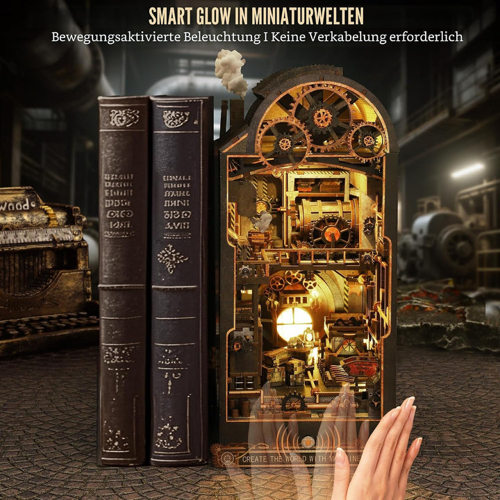 Book Nook Kit für Erwachsene - CRIOLPO DIY Miniatur Haus Holzpuzzle 3D Puppenhaus - Buchstütze für B