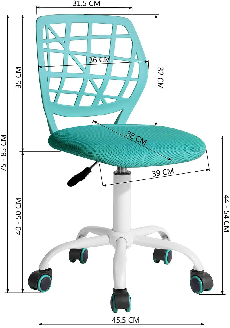 FurnitureR 2er Set Bürostuhl Schreibtischstuhl Höhenverstellbar Drehstuhl Stoffsitz Ergonomischer Ar