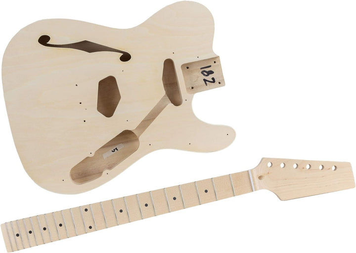 Rocktile DIY Hollowbody TL Bausatz E-Gitarre - "Do-it-yourself" Bausatz Halbakustik TL-Style - Korpu