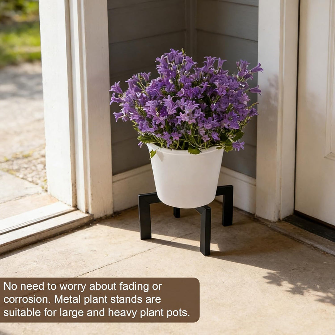 Pflanzenständer, Blumenständer Pflanzenhocker, Erhöhungsständer 19cm Höhe Metall Schwarz Stabil für