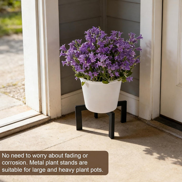 Pflanzenständer, Blumenständer Pflanzenhocker, Erhöhungsständer 19cm Höhe Metall Schwarz Stabil für