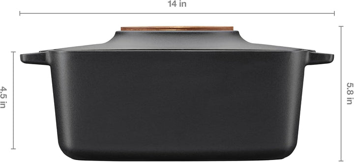 Fiskars Norden Topf, 5 l, Oval, Gusseiserner Schmortopf mit THERMIUM Antihaft-Behandlung, abnehmbare