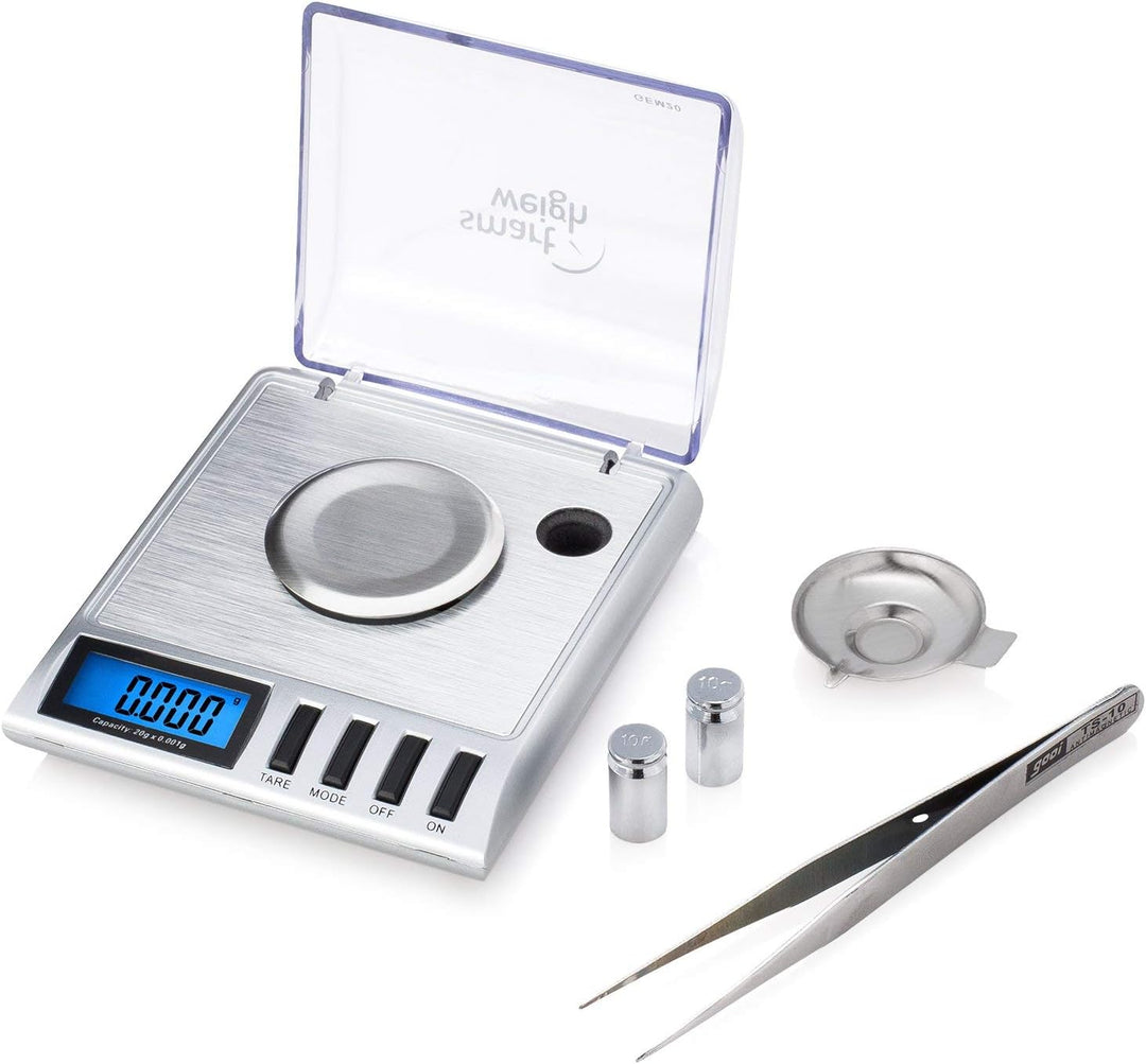 Smart Weigh Digitale Taschenwaage, Feinwaage, Goldwaage, 20 x 0,001 g, Mit Tara-Funktion, Kalibrierg