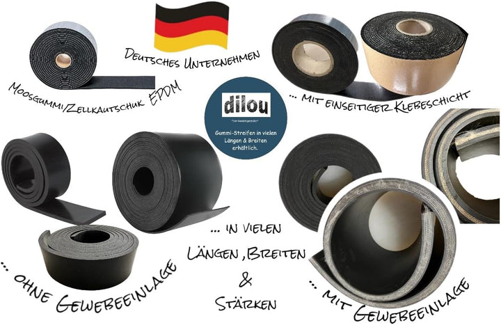 Gummistreifen mit Gewebe Gummi-Matte-Platte Vollgummi Schürfleiste Hartgummi 100mm breit 10mm dick 1