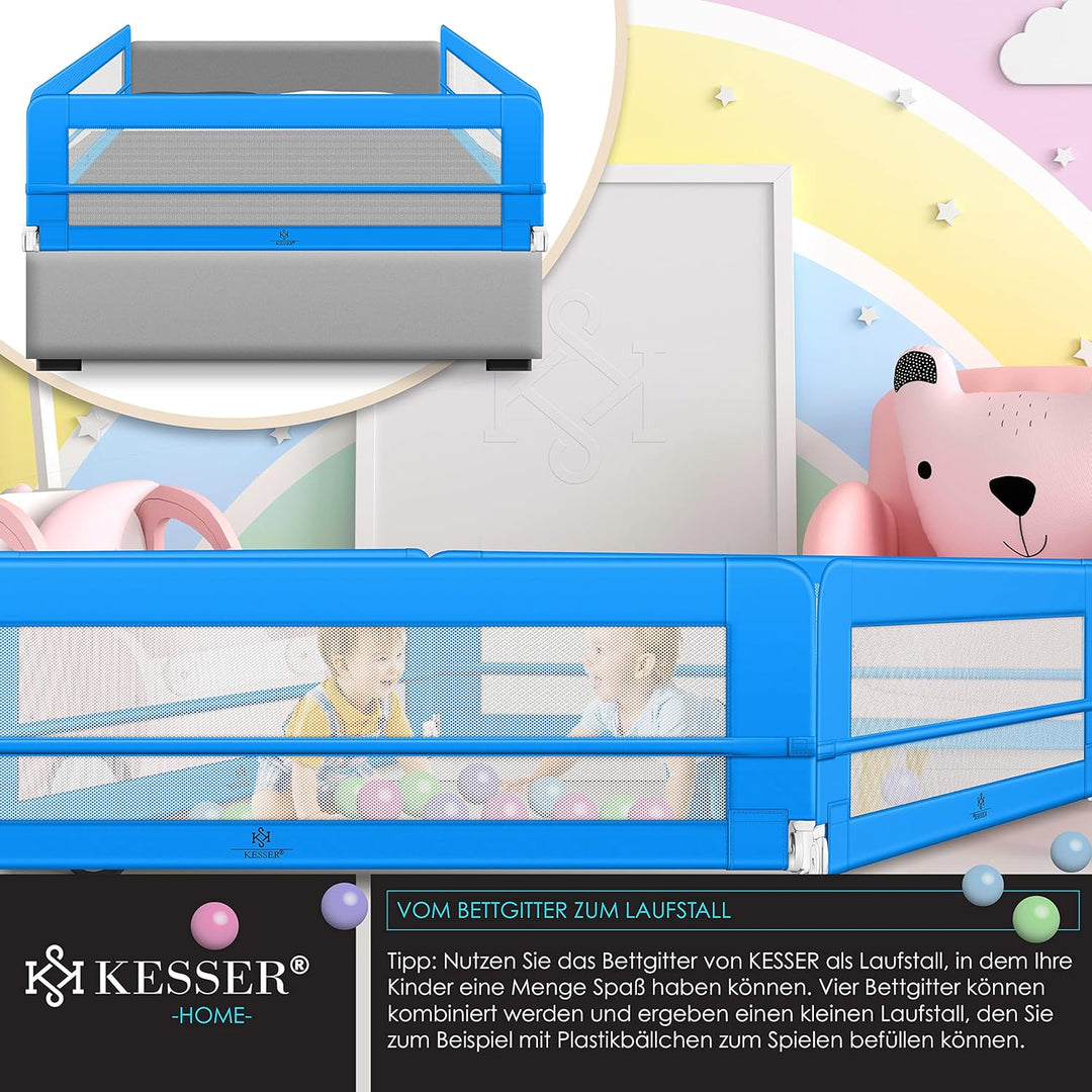 KESSER® Bettgitter 120 cm Bettschutzgitter Kinderbettgitter für Kinder Babybettgitter Klappbar, Trag
