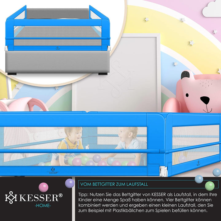 KESSER® Bettgitter 120 cm Bettschutzgitter Kinderbettgitter für Kinder Babybettgitter Klappbar, Trag