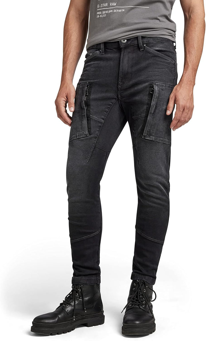 G-STAR RAW Herren Denim Cargo 3D Skinny Jeans 31W / 30L Grau (Worn in Black Onyx D22075-c910-c942),