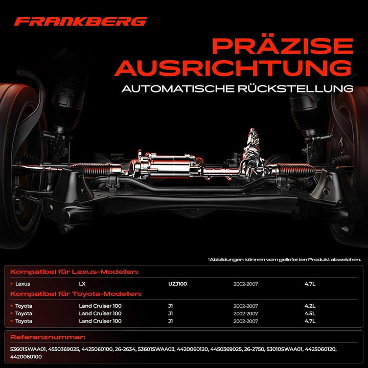 Frankberg Lenkgetriebe Servolenkgetriebe Hydraulisch für Linkslenker Kompatibel mit Land Cruiser 100