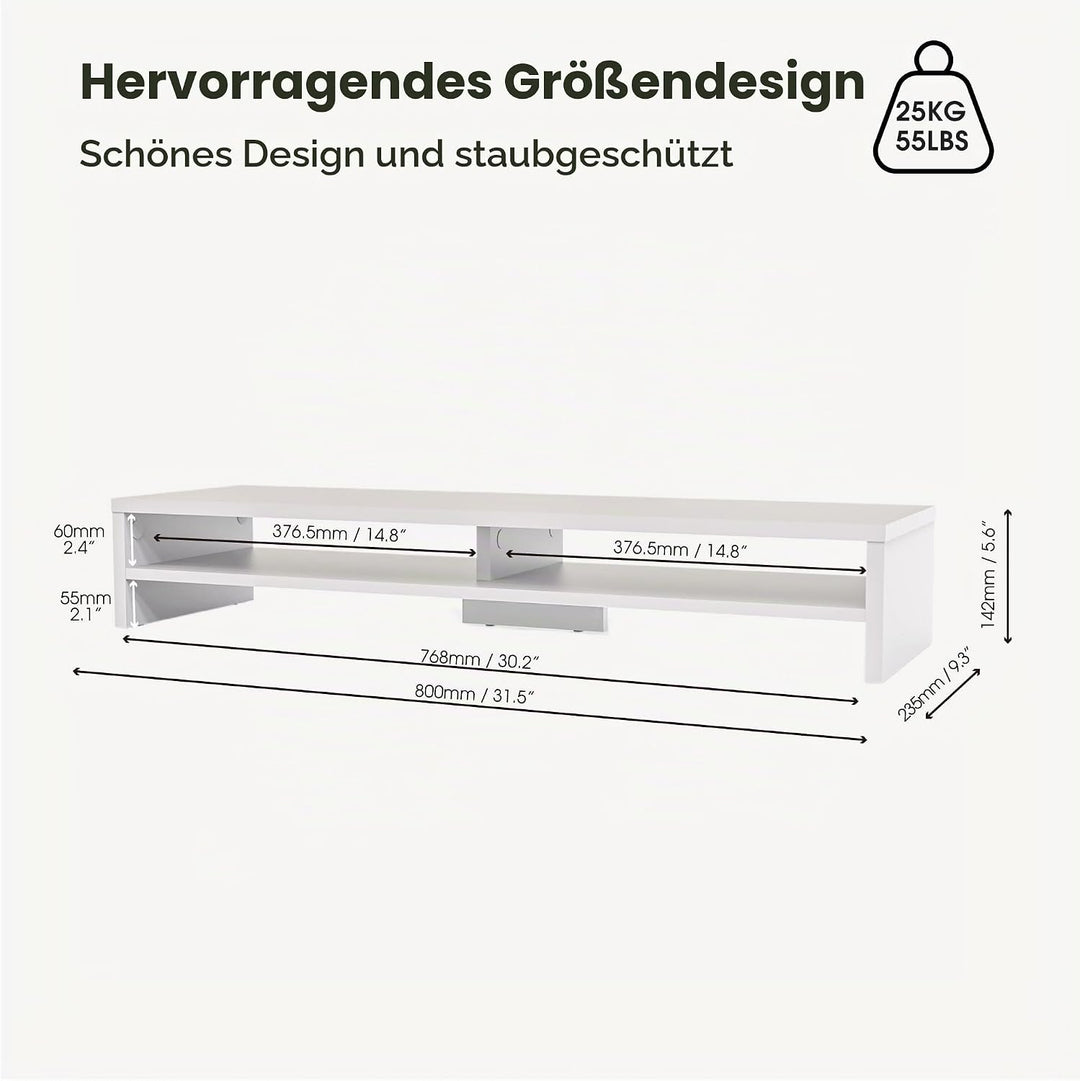 Fenge Dual Monitorständer Riser 2 Etagen Bildschirmständer für Computer PC Laptop Drucker TV, Schrei