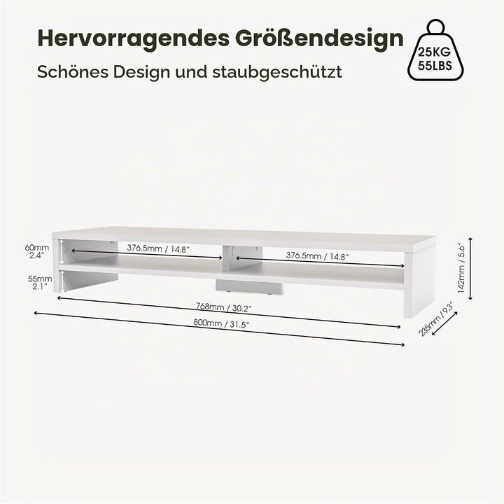 Fenge Dual Monitorständer Riser 2 Etagen Bildschirmständer für Computer PC Laptop Drucker TV, Schrei