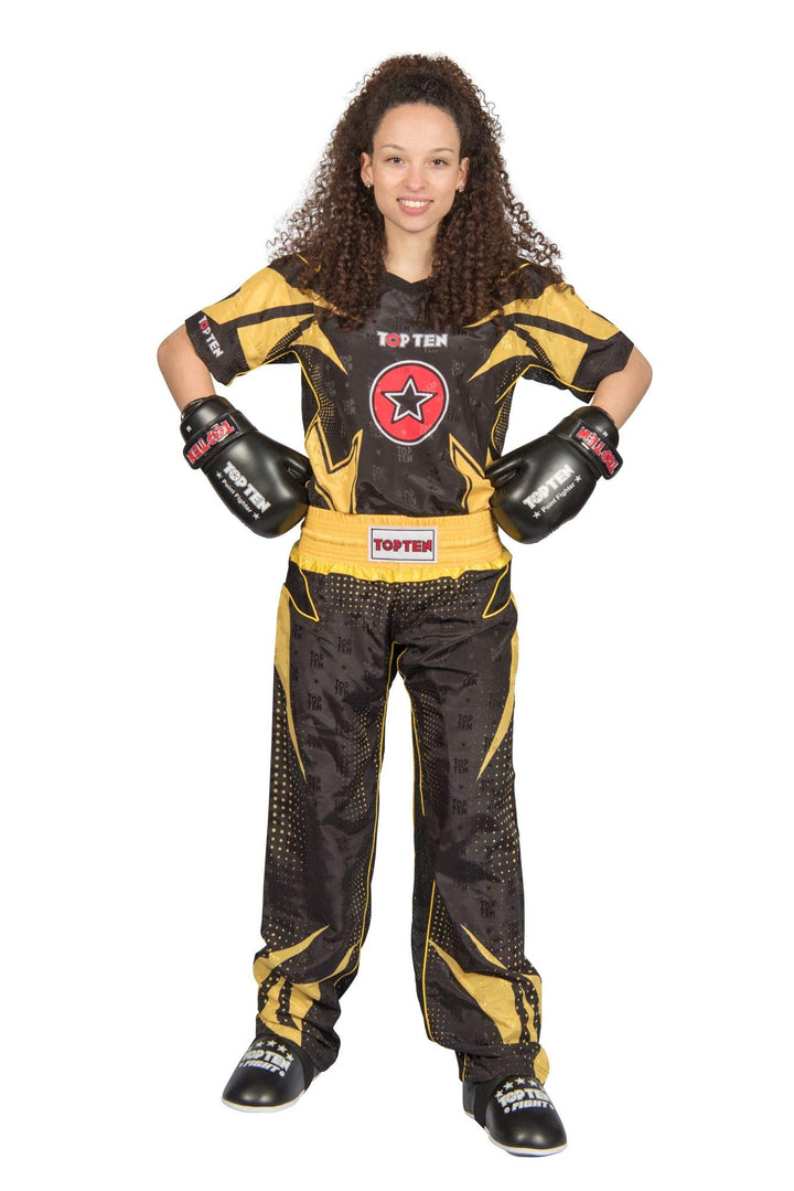 TOP TEN Kickboxuniform „Future“ Schwarz - Gelb XL, Schwarz - Gelb XL