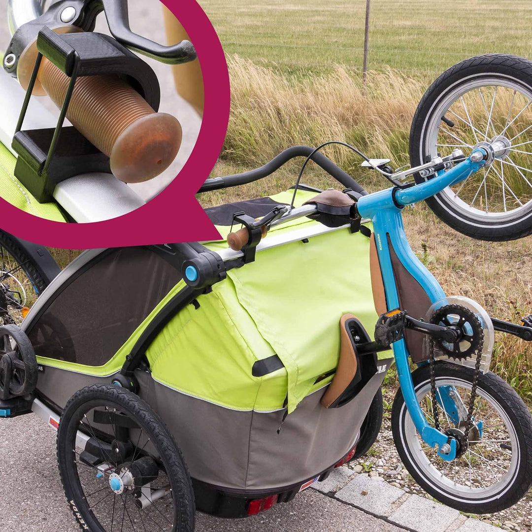 Mobilefox Universal Fahrrad Laufrad Halterung Fahrradträger Halter Adapter für Thule Chariot Anhänge