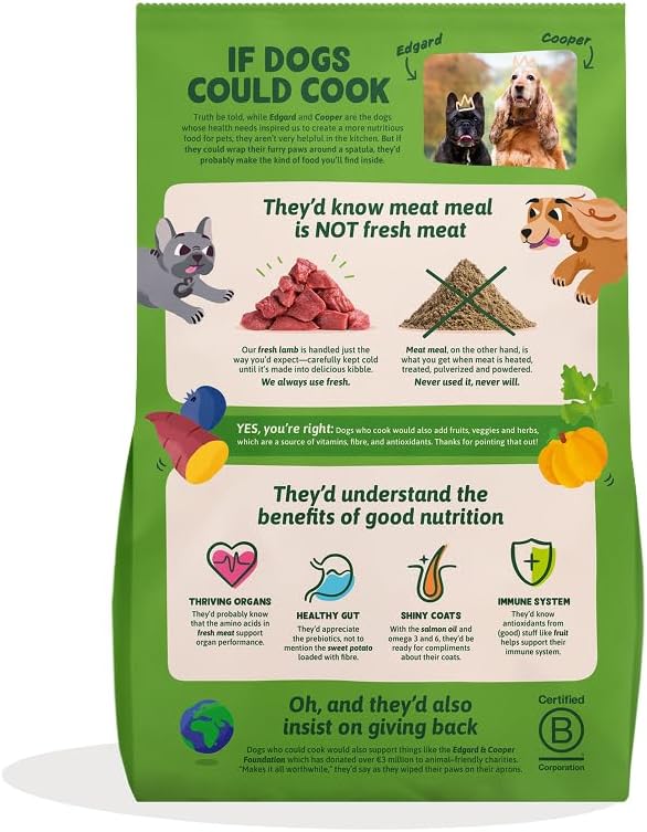 Edgard & Cooper Frisches Trockenfutter für ausgewachsene Hunde (7 kg, Lamm) Lamm 7.00 kg (1er Pack),