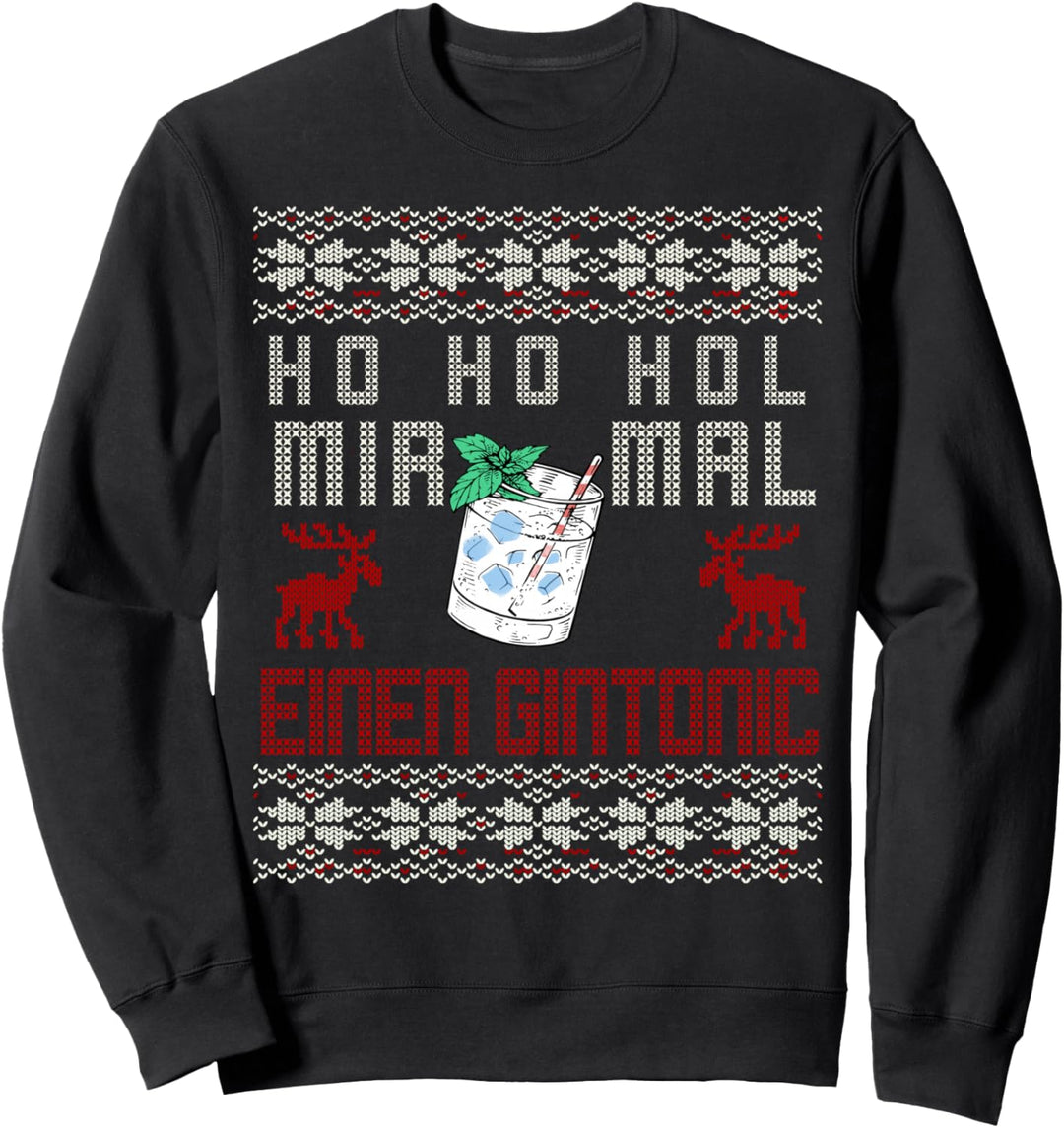 Gin Tonic Lustiges Weihnachts Kostüm Ugly Christmas Sweatshirt