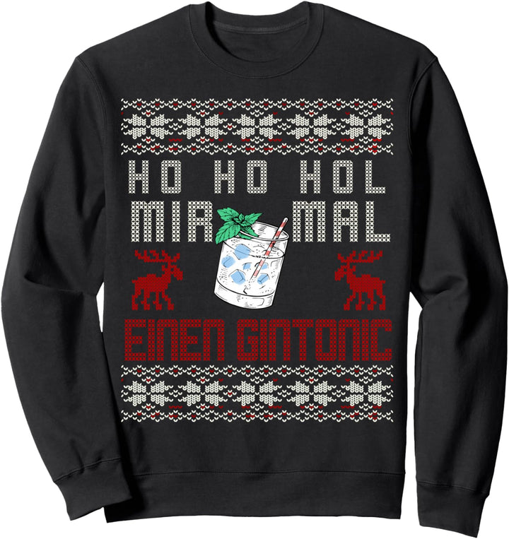 Gin Tonic Lustiges Weihnachts Kostüm Ugly Christmas Sweatshirt