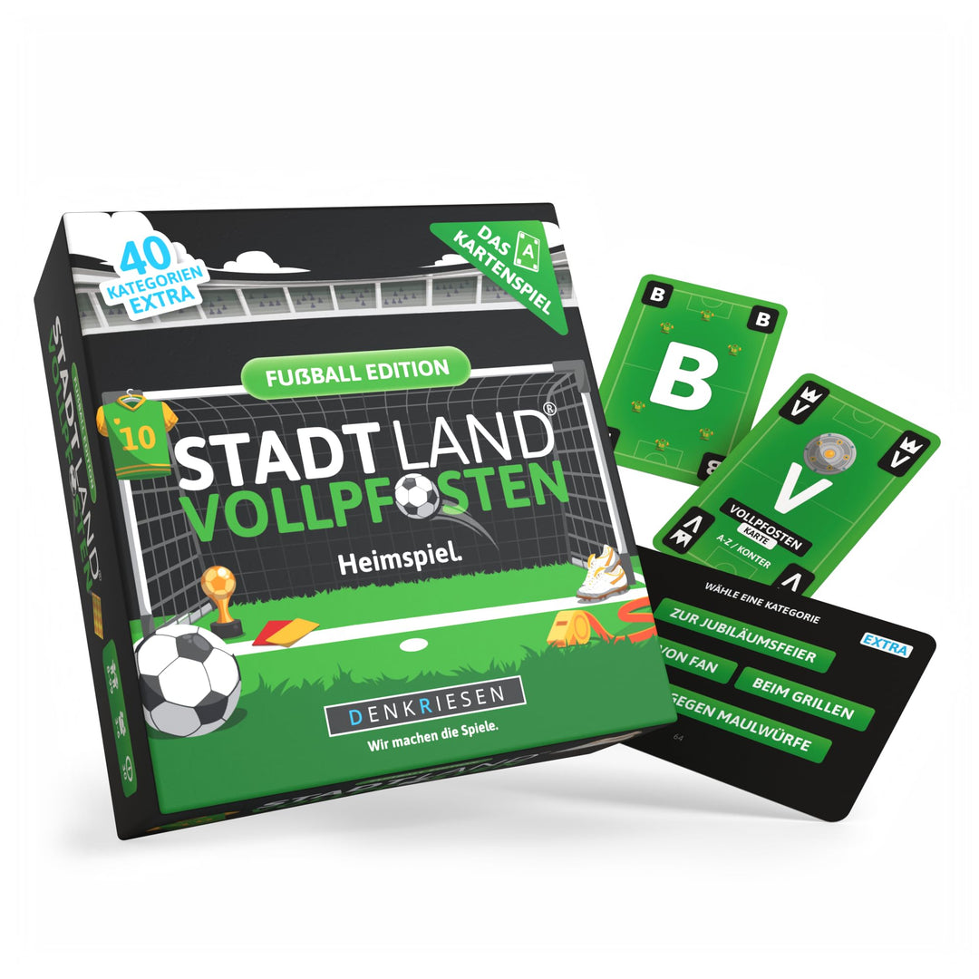 DENKRIESEN - Stadt Land Vollpfosten® – Das Kartenspiel - Fussball Edition - &
