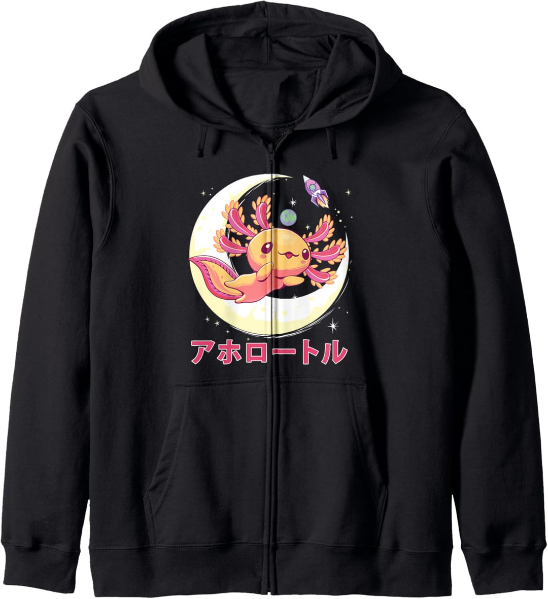 Pastell Goth Axolotl Kawaii Japanische Anime Ästhetik Nu Goth Kapuzenjacke