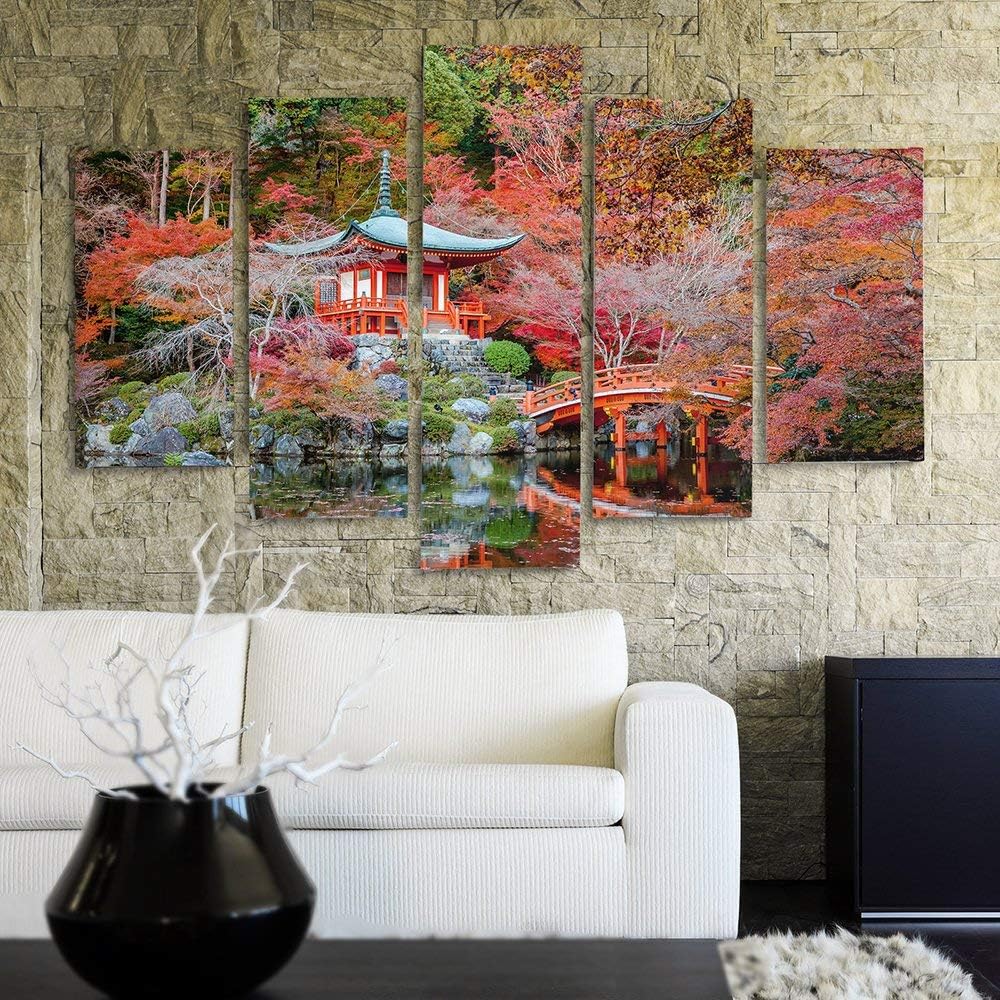 Feeby Bilder 5 Teile Japan 200x100 cm Typ A Wohnzimmer Schlafzimmer Büro Flur Küche Wandbilder Moder