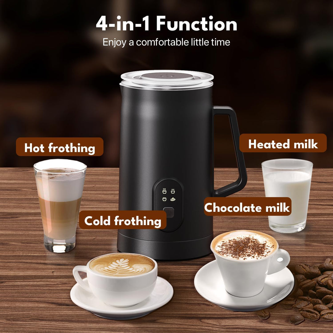 Milchaufschäumer Elektrisch 4 in 1, 580 ml Automatischer Milchschäumer, Heisser &amp; kalter Milchschaum