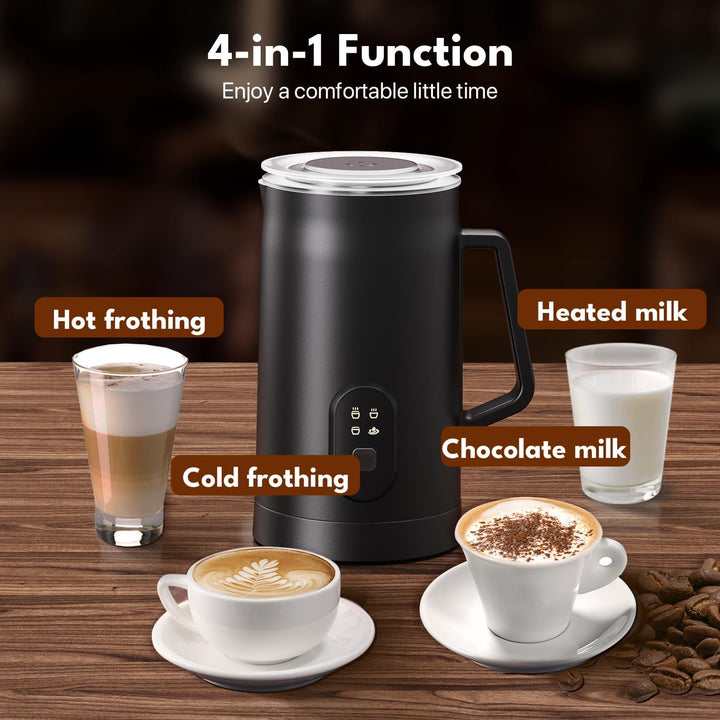 Milchaufschäumer Elektrisch 4 in 1, 580 ml Automatischer Milchschäumer, Heisser &amp; kalter Milchschaum