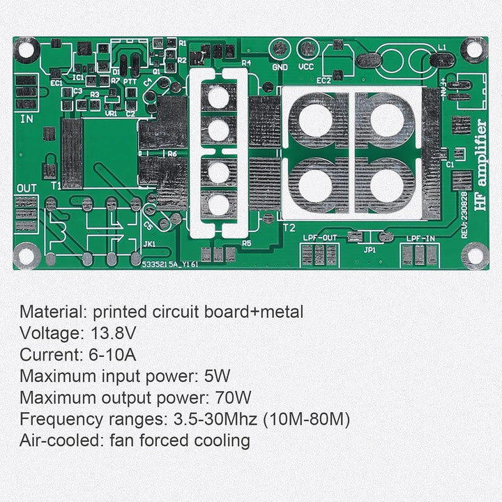 Leistungsverstärker-Bausatz, DIY Kit 70 W SSB Linear HF Leistungsverstärker 3,5–30 für FT-817 KX3 Ra