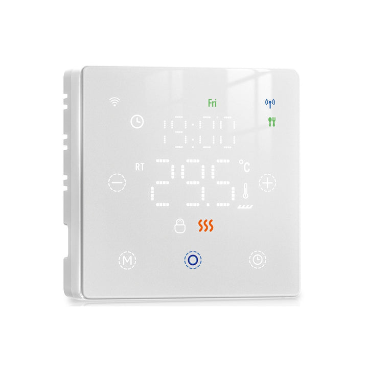 WLAN-Thermostat mit Batterien, weiss, Smart für Gasboiler, Touch-Display 86 x 86 mm, kompatibel mit