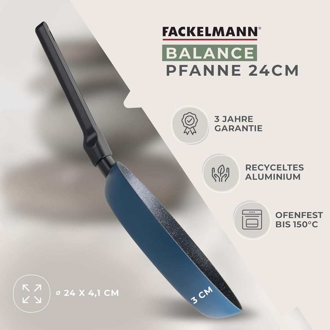 Fackelmann Balance 24cm Pfanne – Recyceltes Aluminium, Keramik-Antihaft, PFAS-frei – Induktionsgeeig