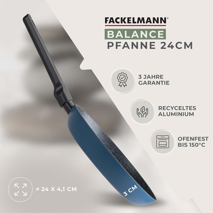 Fackelmann Balance 24cm Pfanne – Recyceltes Aluminium, Keramik-Antihaft, PFAS-frei – Induktionsgeeig