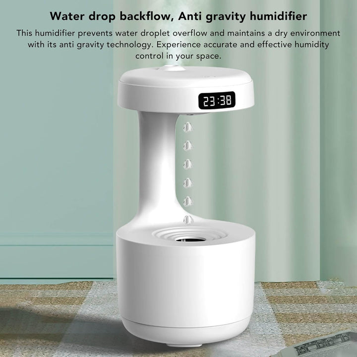 Fockety Anti-Gravity Wassertropfen Luftbefeuchter, 800ML USB Cool Mist Luftbefeuchter mit Nachtlicht