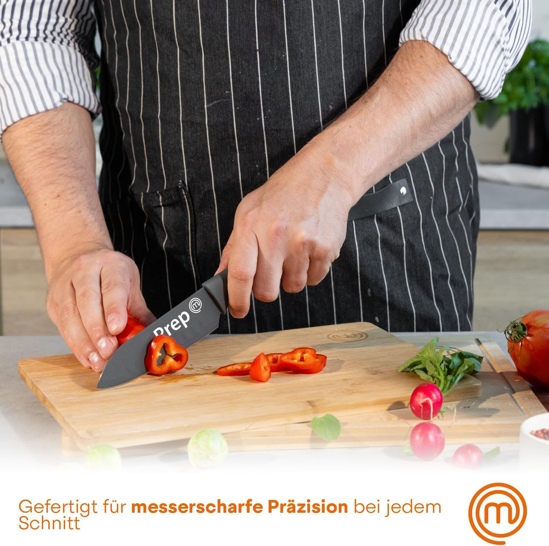 MasterChef Küchenmesser Set, Messerset ink. Kochmesser, Gemüsemesser & Schälmesser, Scharfe Messer E