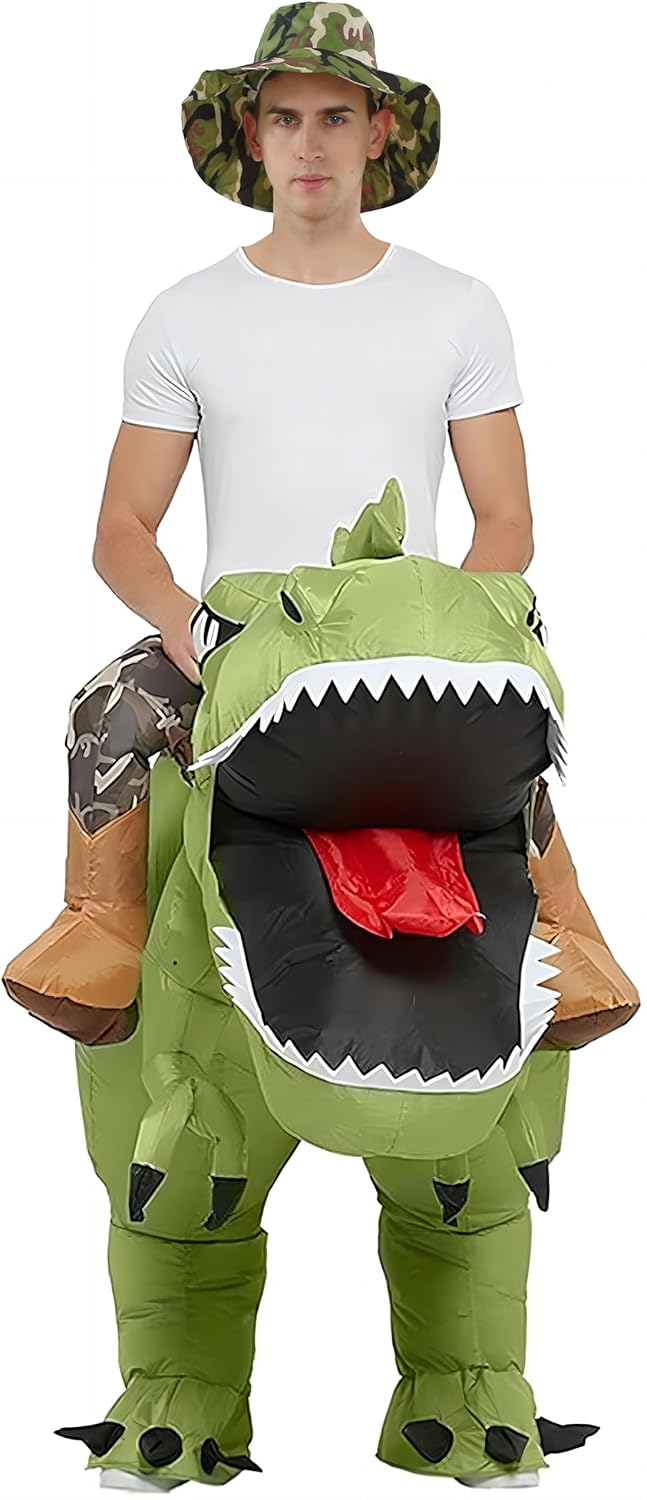 FXICH aufblasbares Dinosaurierkostüm für Erwachsene,aufblasbares Dinosaurierkostüm für Halloween,auf