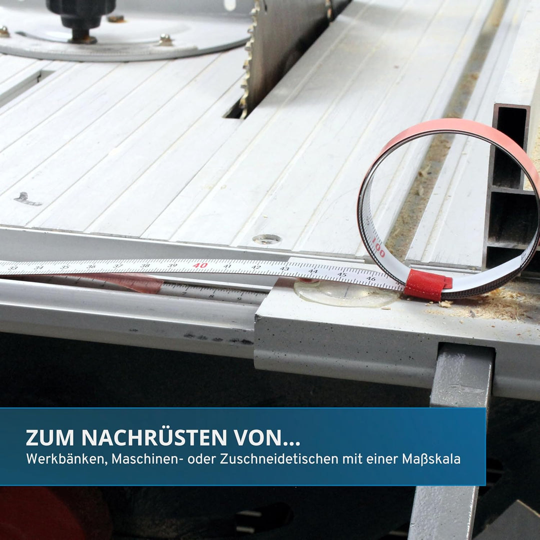 hedue® selbstklebendes Massband 10 m X191 - Massband selbstklebend , von rechts nach links von recht