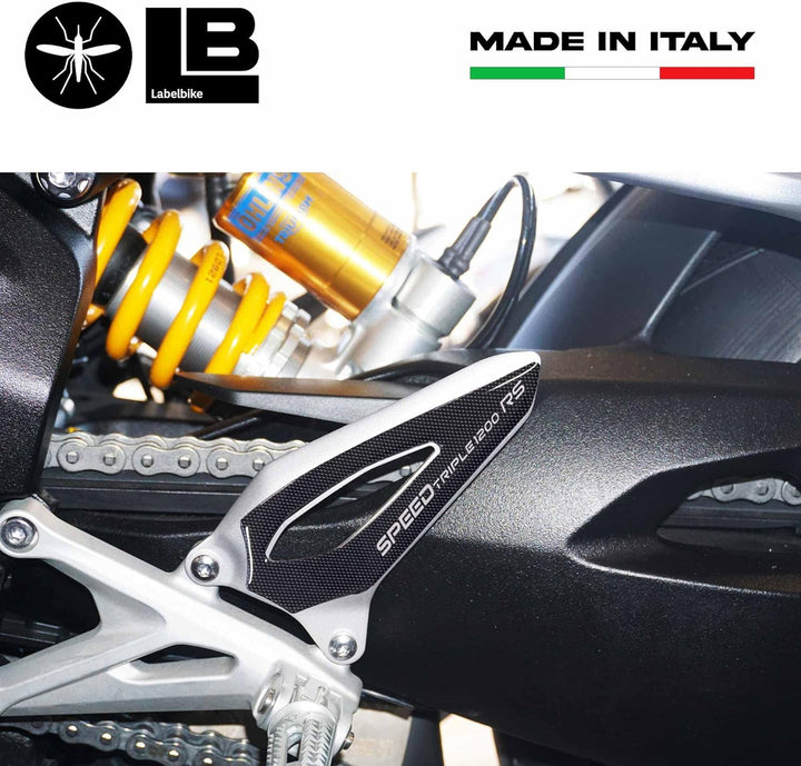 labelbike - 3D Aufkleber Fersenpolster Fussrasten Fussrasten Motorräder kompatibel mit Triumph Speed