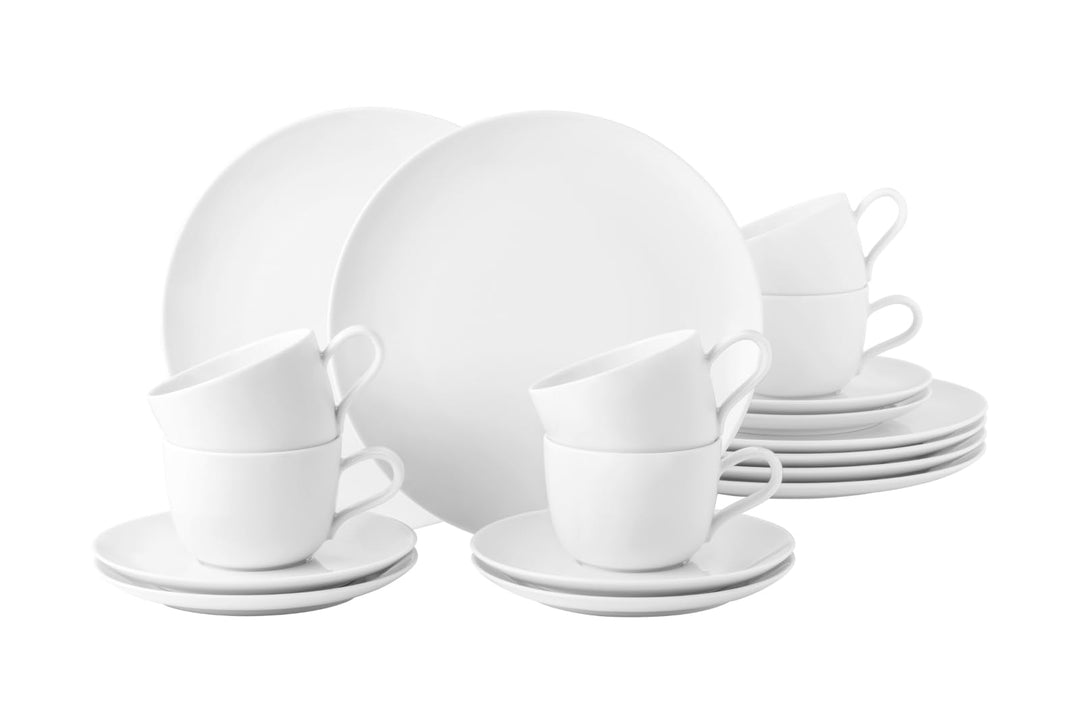 Seltmann Weiden 001.764446 Kaffeeservice 18-teilig, Porzellan, Weiss