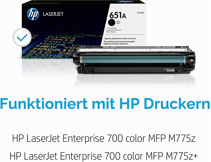 HP 651A (CE340A) Schwarz Original Toner für HP Laserjet Enterprise M775, Schwarz