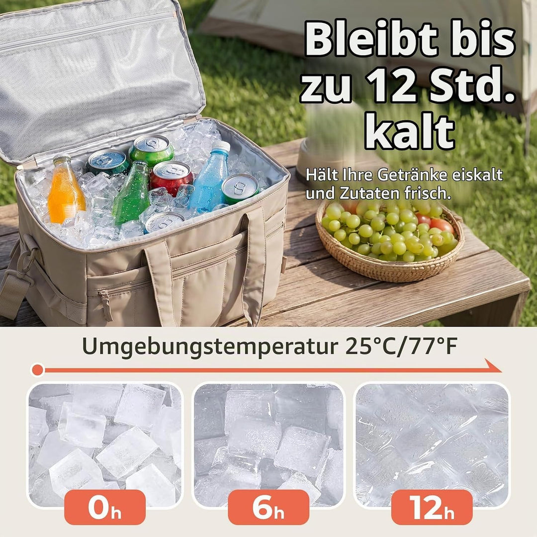 TOURIT Kühltasche 32L Isoliertasche Picknicktasche 48 Dosen | Wasserdichtem, Auslaufsicher, Leicht,