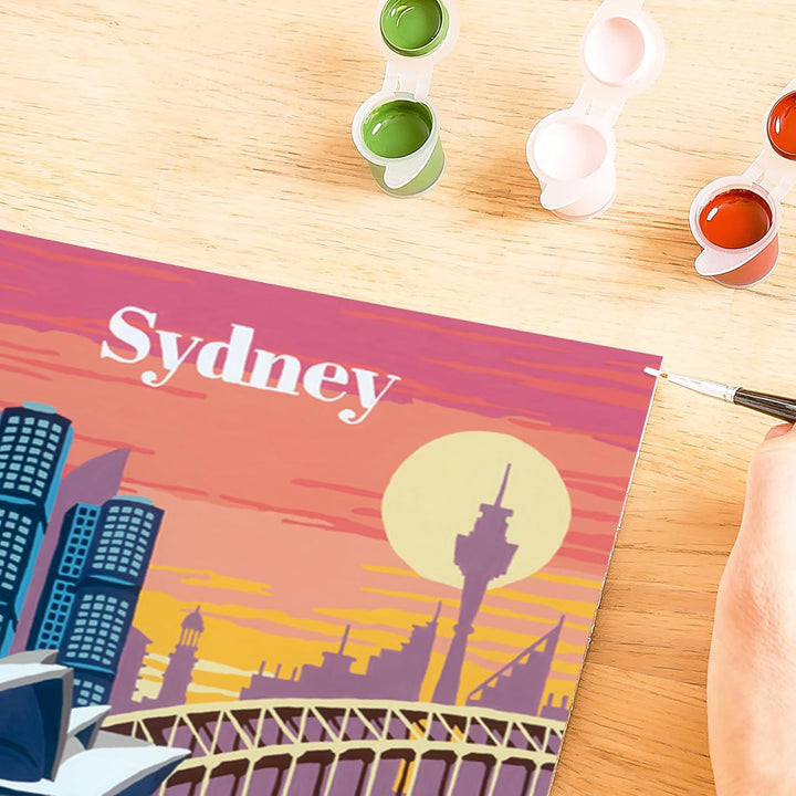 Ravensburger CreArt 23526 - Farbenfrohes Sydney - Malen nach Zahlen Erwachsene, DIY Malset mit Pinse