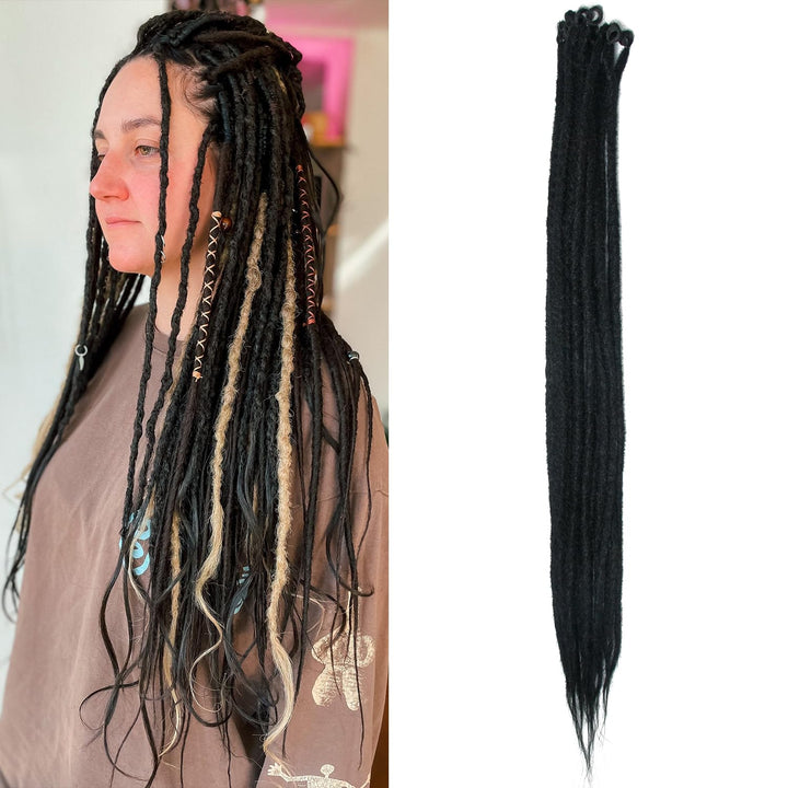 30 Zoll 20 Stränge/Pack Synthetische Dreadlocks Verlängerungen 0,8cm Gehäkelte Geflochtene Haare Wei
