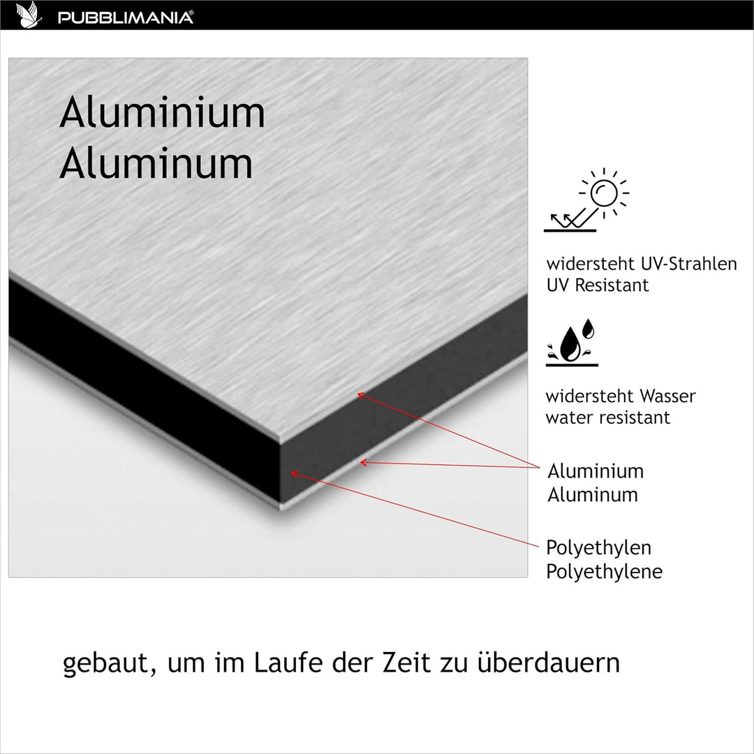 Pubblimania Parken verboten! | Schild 3mm Alu-Dibond Alu-Verbundplatte Parkverbots-Warnschild (Cm 30