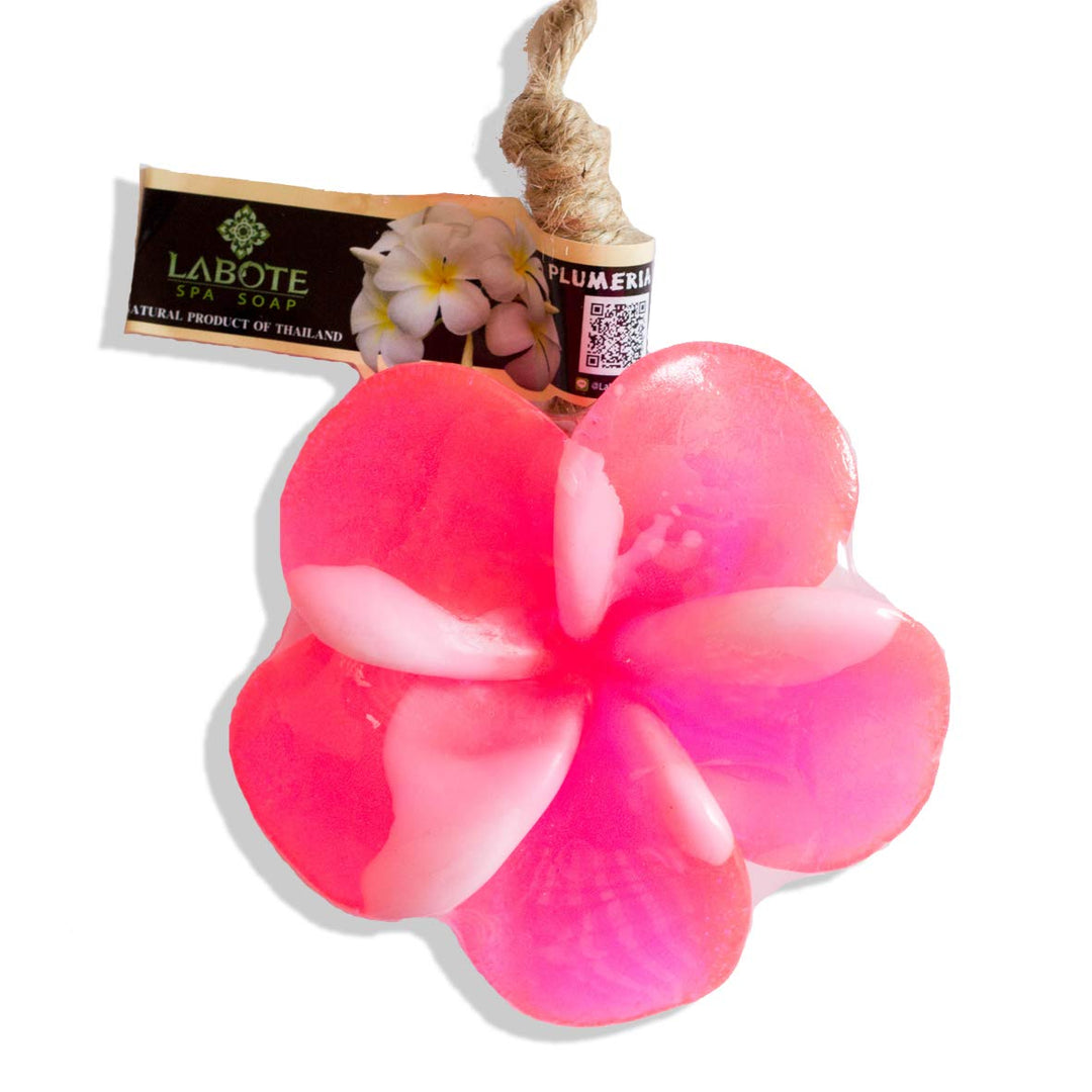 LABOTE Handgemachte thailändische Bio Naturseife Plumeria Pink mit typischem Duft, 10 Stück, 1000 g