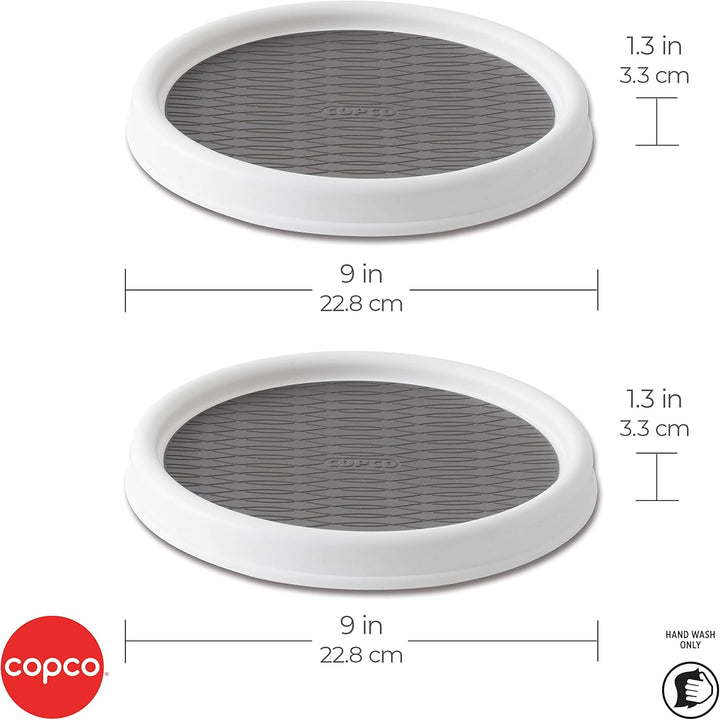 Copco 5220590 Non-Skid Pantry Cabinet Lazy Susan Plattenspieler, plastik, Weiss/Grau 2 23 cm Weiss/G