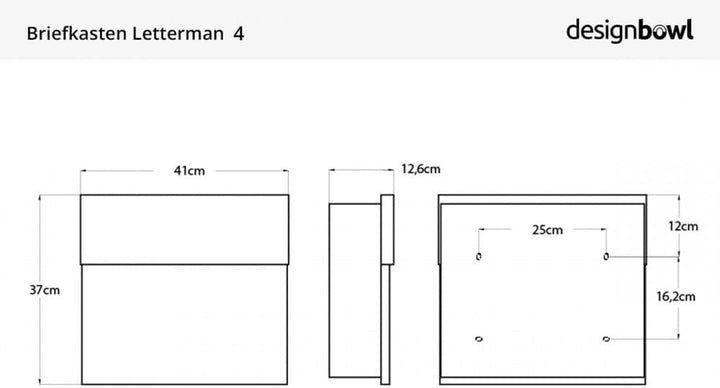 LETTERMAN 4 ANTHRAZIT BRIEFKASTEN, Anthrazit