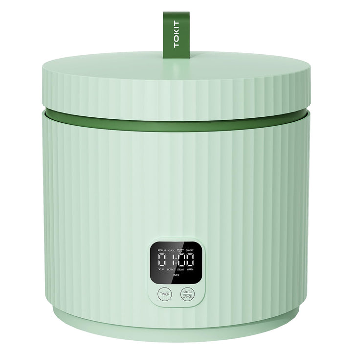 TOKIT Reiskocher 1.5L Mini Elektrische Reis Kocher, Multifunktionskocher mit Keramik Antihaftbeschic