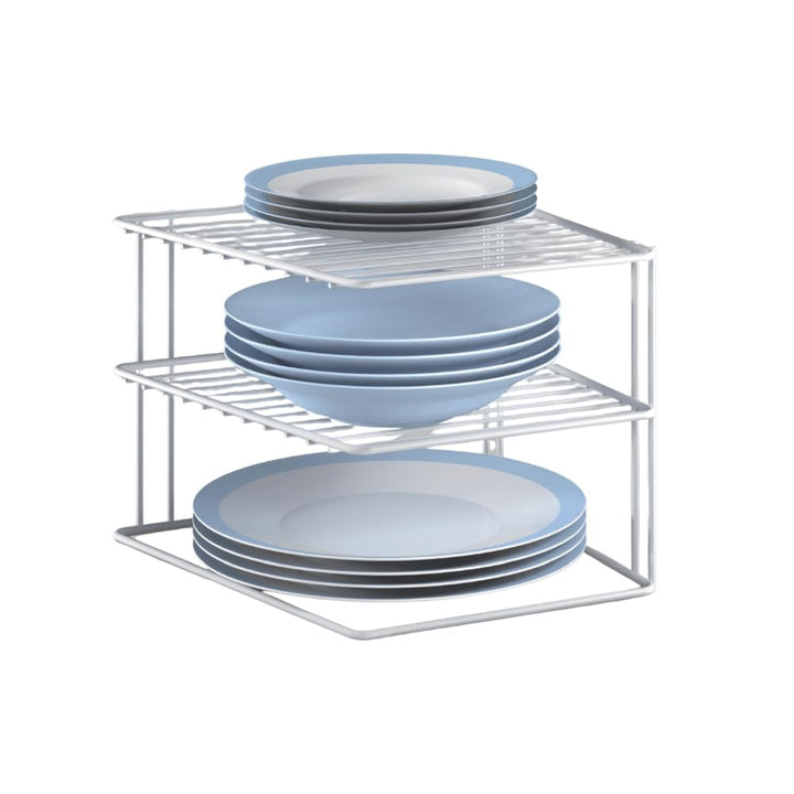 Metaltex 364202095 Silos Eck-Schrankeinsatz, 2-Etagen, 1 - Pack, weiss 1 - Pack A Single, 1 - Pack A