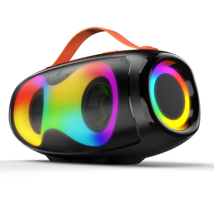Bluetooth-Lautsprecher, tragbarer kabelloser Aussenlautsprecher mit LED-Licht, True Wireless Stereo,