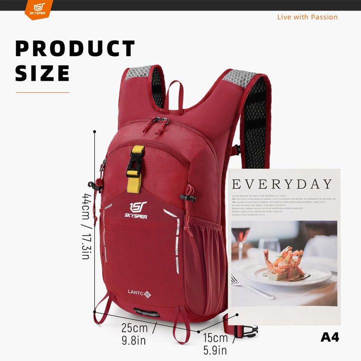 SKYSPER Wanderrucksack 15L Rucksack Herren Klein Tagesrucksack Leichter Trekkingrucksack für Wandern