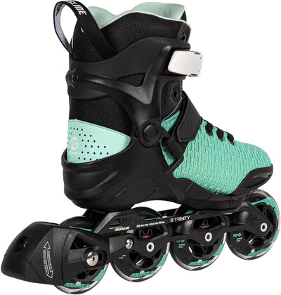 Powerslide Inline Skates Phuzion Xenon Arctic 80, in Schwarz/Grün für Damen, 80mm/83A Rollen, ABEC 7