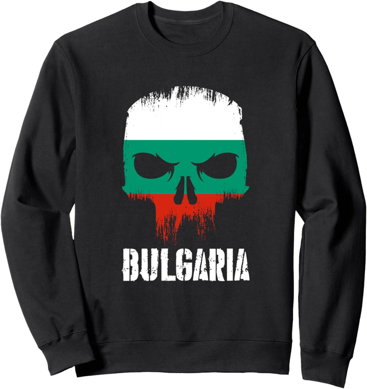Bulgaria Flag Skull Bulgarian Pride Patriotic Sweatshirt